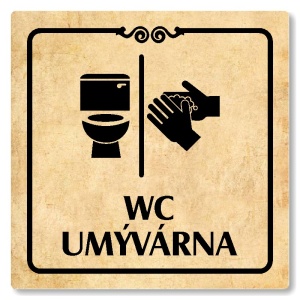 WC, umývárna, 80x80mm, pergamen, Texas